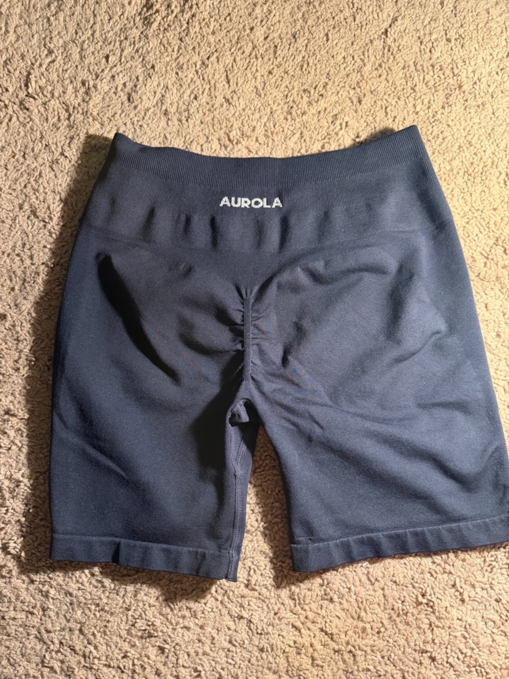 Aurola Women's Navy High-Rise Athletic Bike Shorts